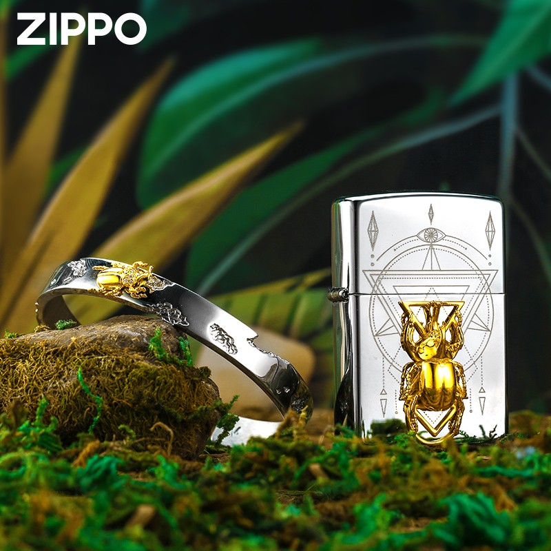 babama联名款黄金甲虫 手镯套装 送男友生日礼物 金色甲壳虫