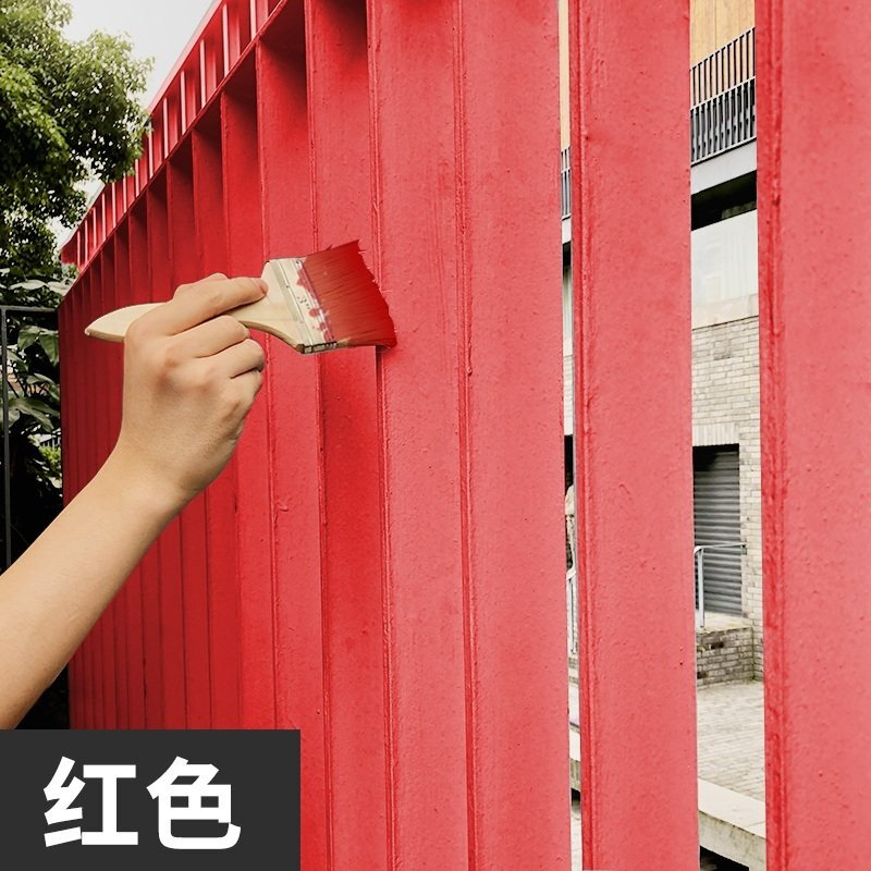 水性金属漆锈漆氟碳漆户外不易锈钢栏杆铁门钢铁翻新腐油漆 红色 0-1l