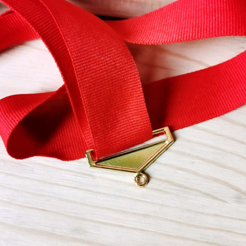 红白蓝金丝带奖牌挂绳奖章横批绳定做运动奖牌彩带挂带绶带 红色