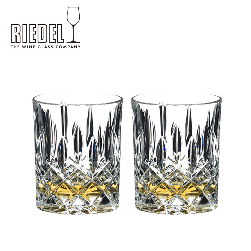 RIEDEL水晶雕花洋酒杯 德国进口无铅水晶酒具 威士忌杯2支装 0515/02S3