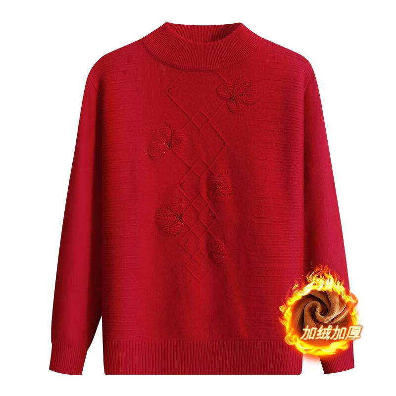 向晓西妈妈毛衫60-70岁奶奶针织衫中老年人秋冬毛衫女套头60-70岁80