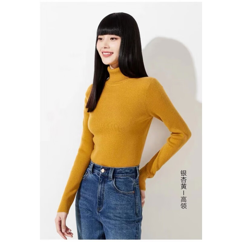 踏丽虹羊毛衫女2023秋冬季女装慵懒风内搭打底衫上衣高领针织衫毛衣