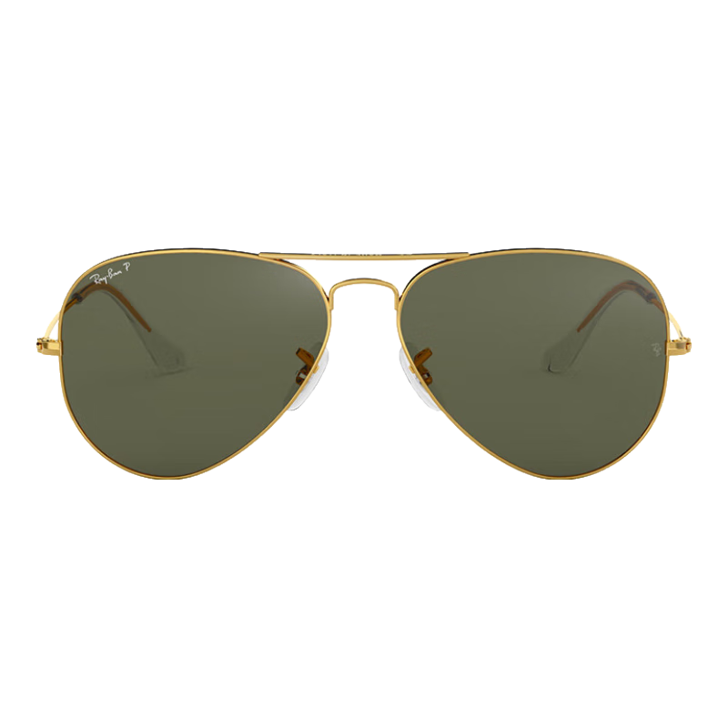 雷朋（RayBan）經(jīng)典飛行員系列太陽(yáng)鏡開(kāi)車騎行墨鏡男女款戶外防曬眼鏡0RB3025 001/58金色鏡框綠色偏光鏡片 尺寸62