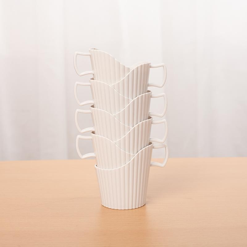 纸杯托 加厚一次性纸杯子杯托加厚塑料茶托杯架防烫隔热一次性杯通用杯套 白色8只装