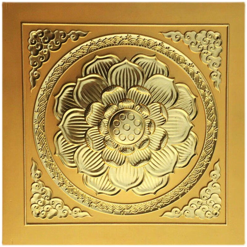 仁聚益中式仿古寺庙彩绘吊顶集成铝扣板27佛堂装修祠堂古建藻井天花