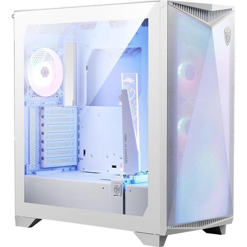 微星（MSI）【JD物流 日本直邮】微星（MSI）电脑主机机箱 中塔式侧透机箱 MPG CUNGNIR 300R AIRFLOW白