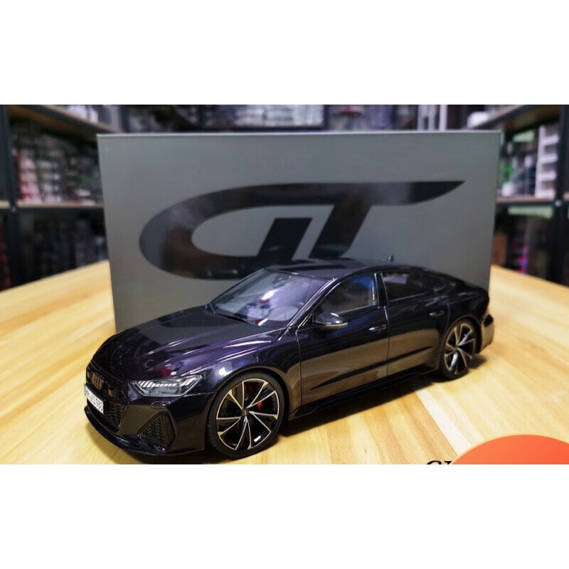 奥迪rs7车模gt-spirit限量 1:18 audi rs7黑武士 轿跑仿真车模型