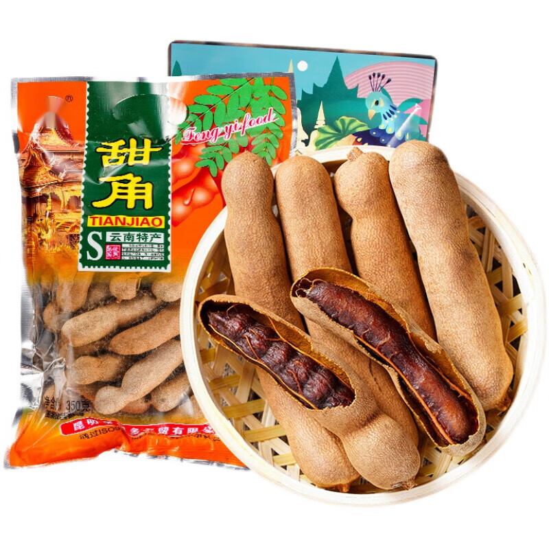 梦信云南特产甜角350g酸角新鲜罗望子精选甜豆角热带水果蜜饯袋装aw
