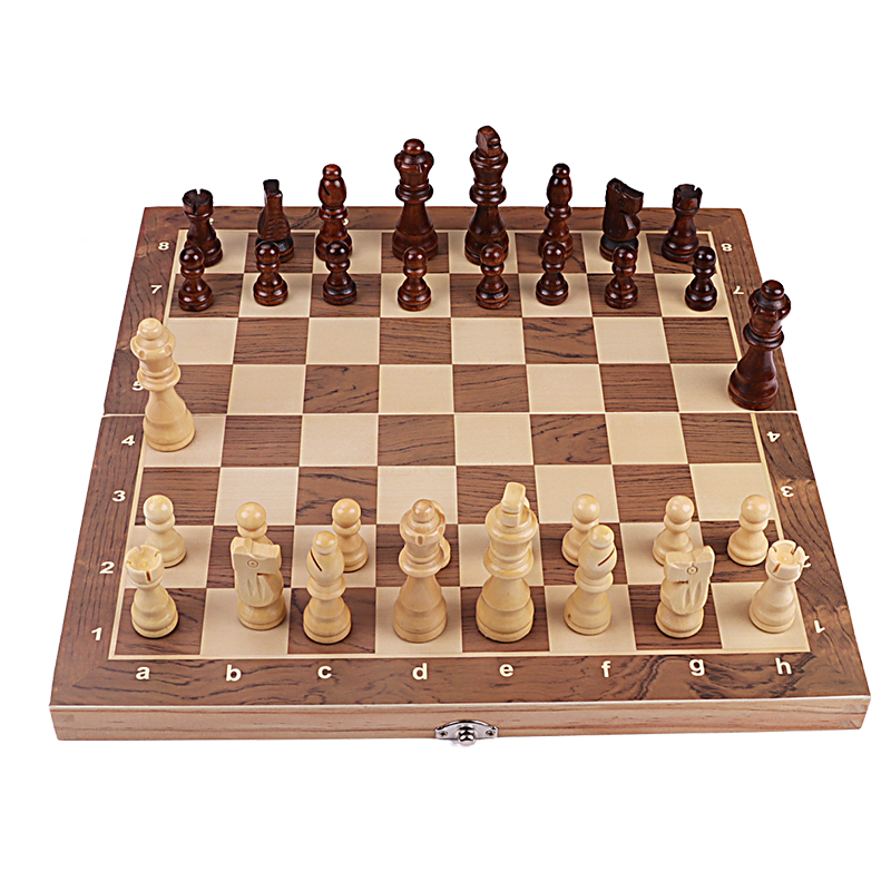 勝旅國(guó)際象棋大號(hào)實(shí)木帶磁性可折疊棋盤(pán)34*34厘米兒童比賽專(zhuān)用
