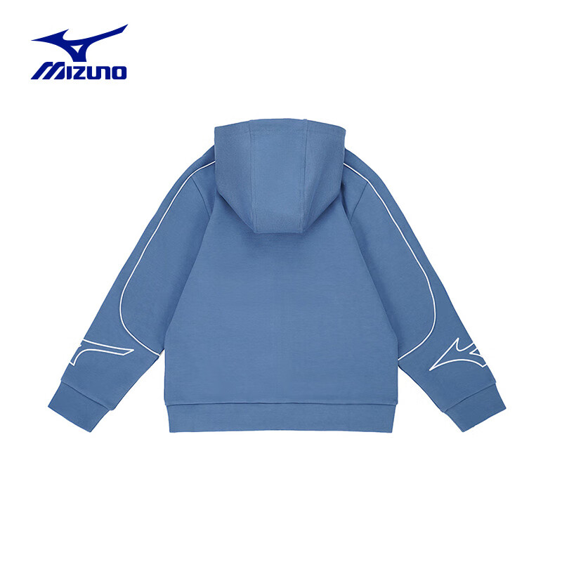 美津浓(MIZUNO) 儿童外套男2026年秋冬季连帽儿童休闲卫衣亲肤透气运动外套男 雾蓝色 140 CM(65-75斤)