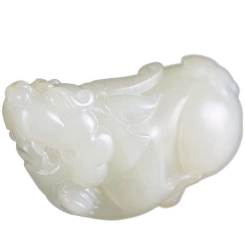 玉緣（yuyuan）和田玉新疆山料且末糖白玉貔貅精雕細琢油潤細膩揚州玉器廠(chǎng)