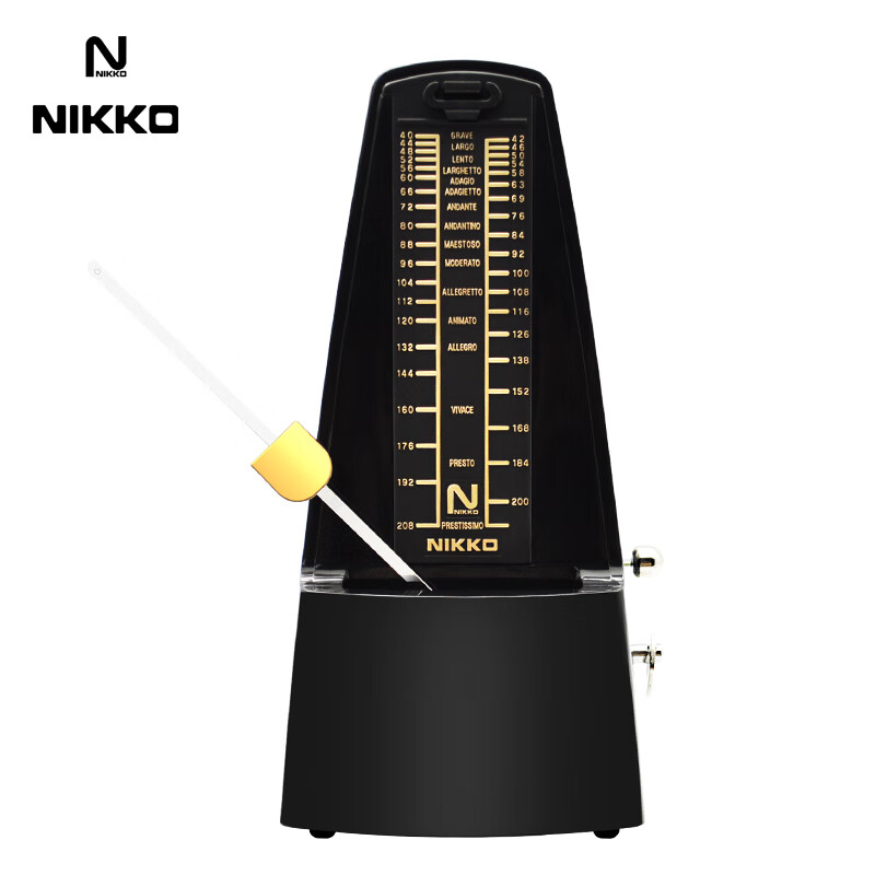 NIKKO日本尼康节拍器进口机芯钢琴考级专用吉他古筝架子鼓乐器通用 标准款-中通黑色