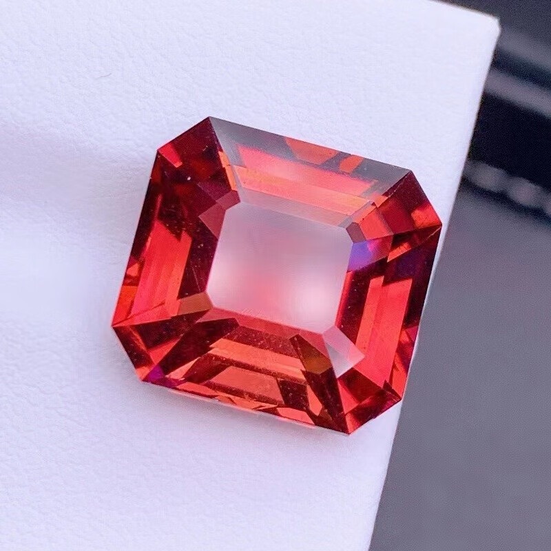 俊辰(junchen)珠宝珍藏级天然阿富汗红碧玺裸石戒面晶体干净颜色漂亮