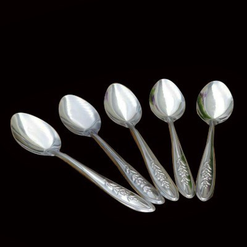 梦茜儿不锈钢小铁勺子金属小勺子 家用 学生食堂饭勺吃西瓜勺子学校食