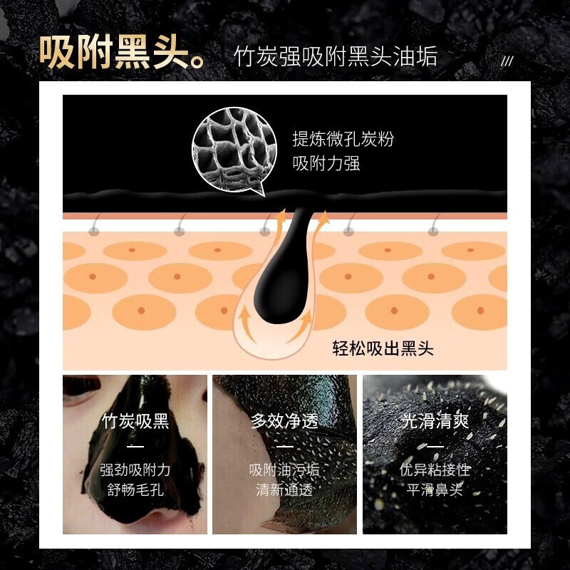 九叶草竹炭撕拉面膜男女士黑头粉刺黑鼻头撕拉式清洁收缩毛孔紧致肌肤 1瓶装【撕出健康肌肤】