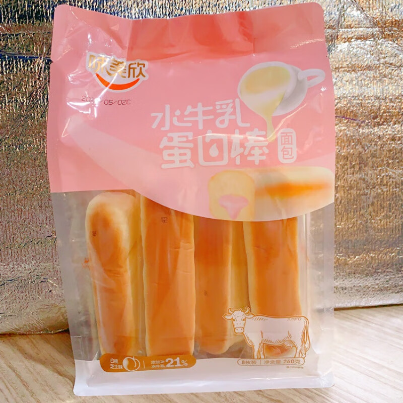 hywlkj味美欣纯奶水牛乳蛋白棒面包早餐营养面包独立包装 【1袋】白桃
