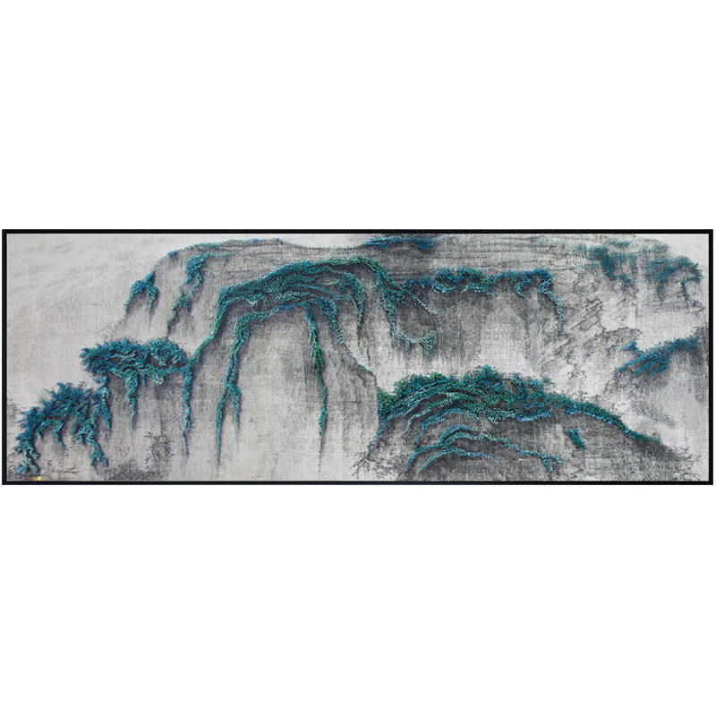 新中式客厅沙发背景墙装饰画定制山水中国风立体画 手工钉子画-望岳