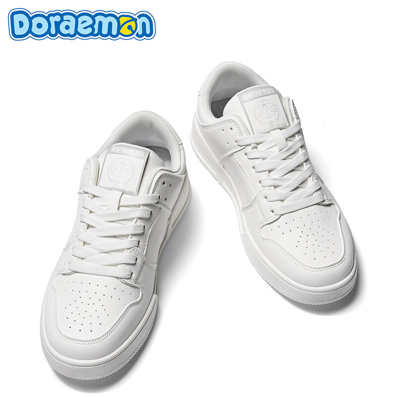 哆啦A梦男鞋板鞋男春夏新款经典百搭鞋子男防滑耐磨情侣款女鞋运动休闲鞋 复古白 40