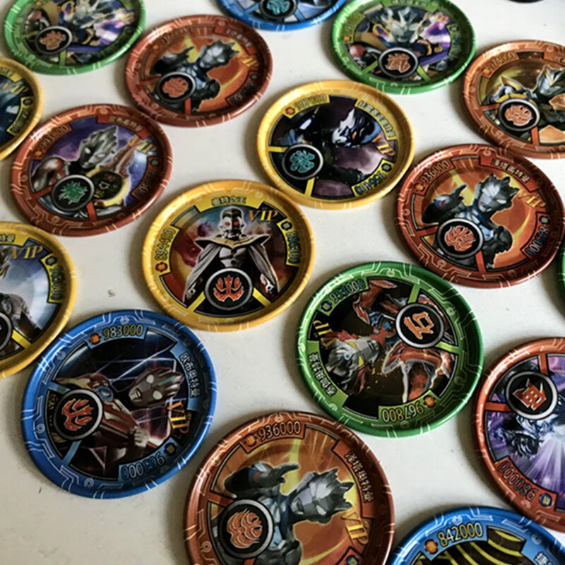 风雪俏佳人奥特曼铁卡圆卡片防水防摔加厚塑料绝版圆形烫金卡牌儿童