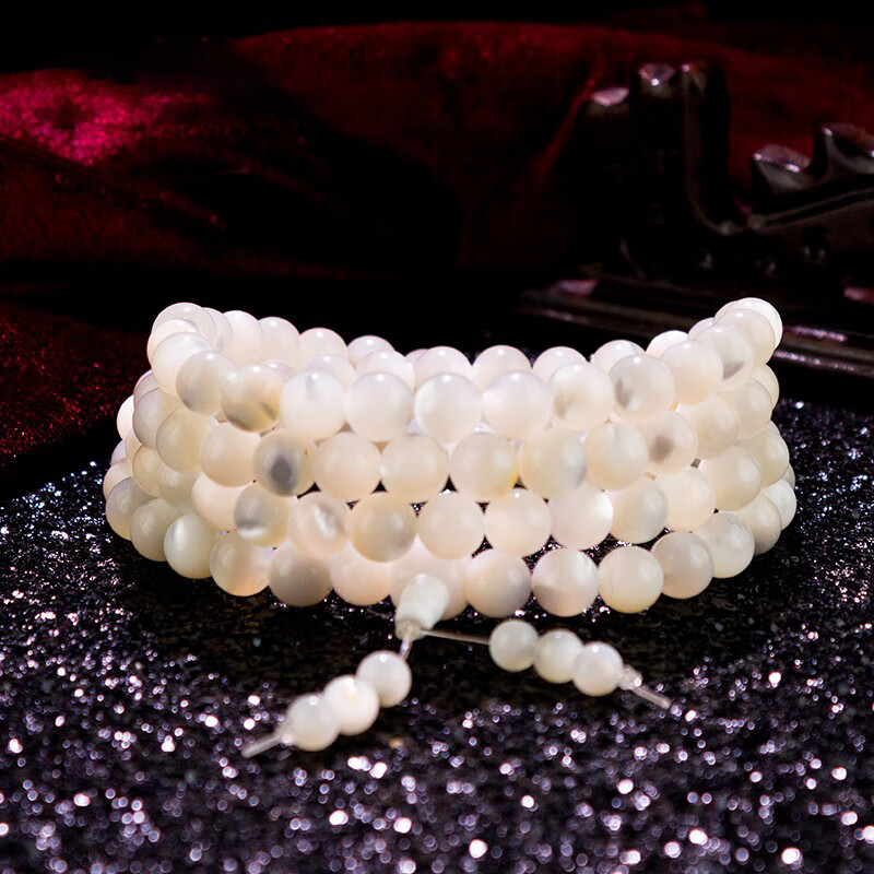 一北 鱼骨手链 108颗圆珠长串念珠饰品佛珠 民族风首饰 8mm