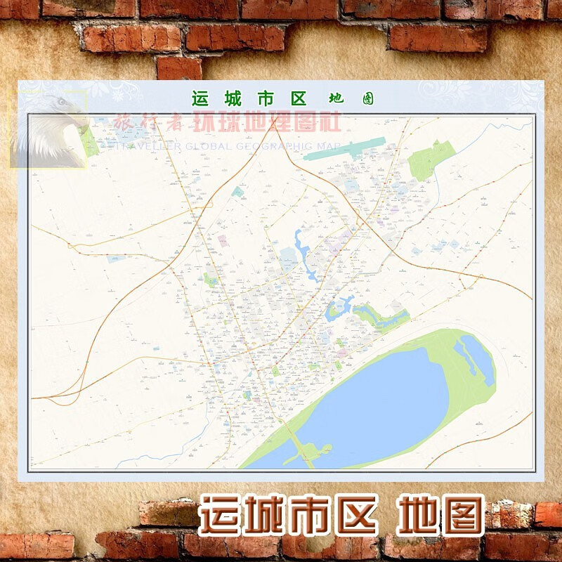超大巨幅 运城市区地图墙贴定做 城市城区海报2023新版装饰画芯 运城