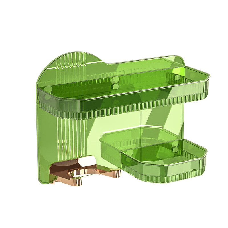 免打孔浴室置物架轻奢风格PET材质结实耐用吹风机架 绿色置物架