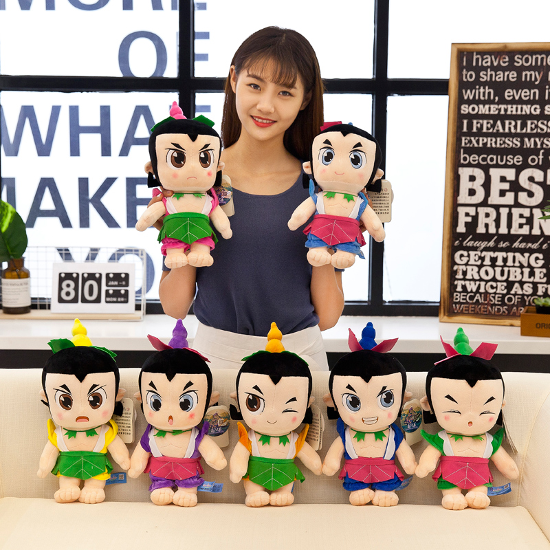 葫芦娃动漫毛绒玩具可爱公仔玩偶儿童生日七夕礼物布p 大娃红色 22