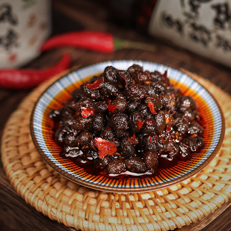 田野故事[]下饭菜风味豆豉酱湖南特产油辣椒酱拌饭拌面酱香辣罐装 风味豆豉酱300g