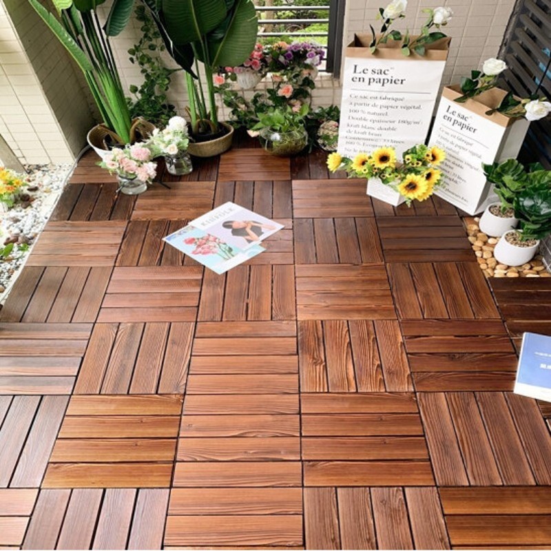 语 阳光房花园阳台木板防腐木地板户外板材露台拼接庭院地面铺设铺装