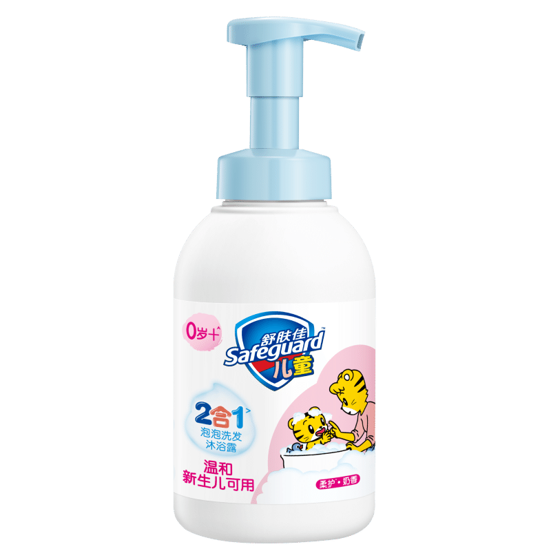 舒肤佳儿童沐浴露洗发水二合一 奶香415g 无泪温和