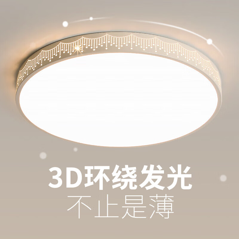索亚达（suoyada）2023年新款主卧室灯LED吸顶灯简约现代大气圆形阳台客厅房间灯具 圆50cm三色变光36w
