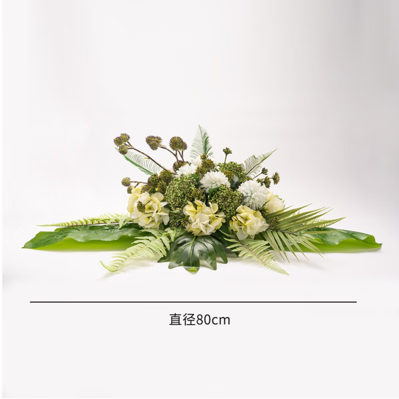 默然诺尔餐桌中间摆放的仿真花酒店大圆转盘中间装饰摆花桌花生日宴会