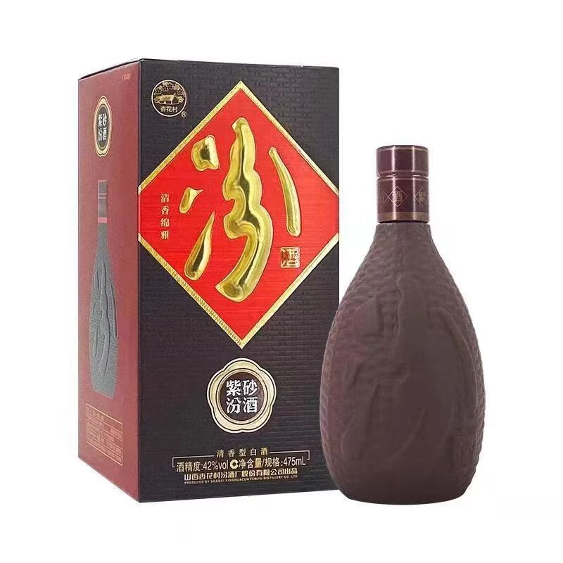 山西杏花村汾酒 紫砂汾 清香型白酒 42度 475ml 1瓶 24年 紫砂汾单瓶