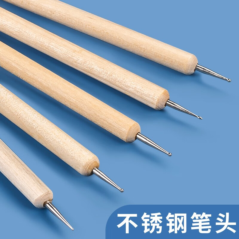 彩铅压痕笔压线笔无水笔5支装套装模型绘画压线点花笔钻笔拉线笔陶艺