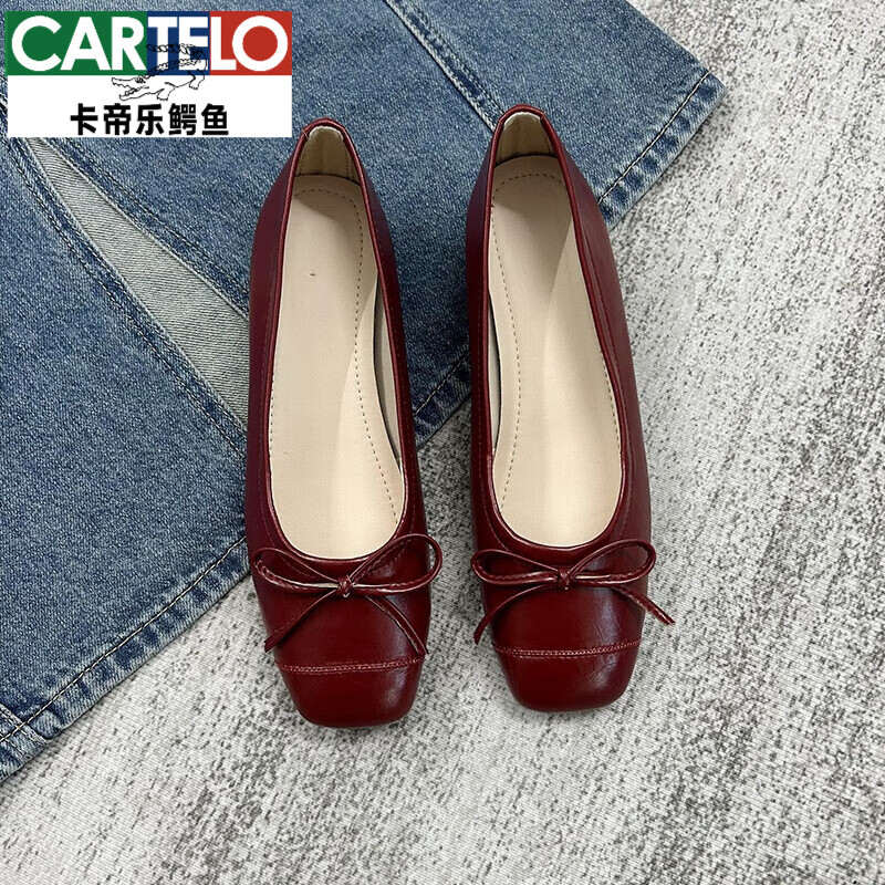 ���������㣨CARTELO����ɫ�����ᵥЬŮƽ��ưЬ��Ůǳ�ڷ�ʽ�������׵͸�С��ŮЬ��Ʒ ��ɫ 33