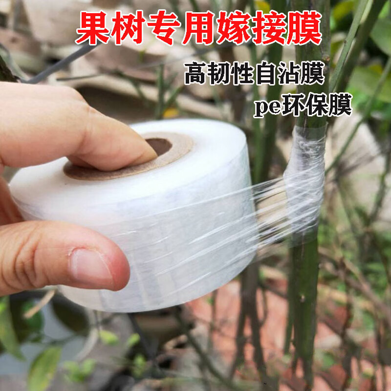 五羊一郎嫁接膜專用膜PE無需打結(jié)薄膜 嫁接綁帶果樹苗木包扎帶 自粘膜 長200米寬5厘米(1卷)