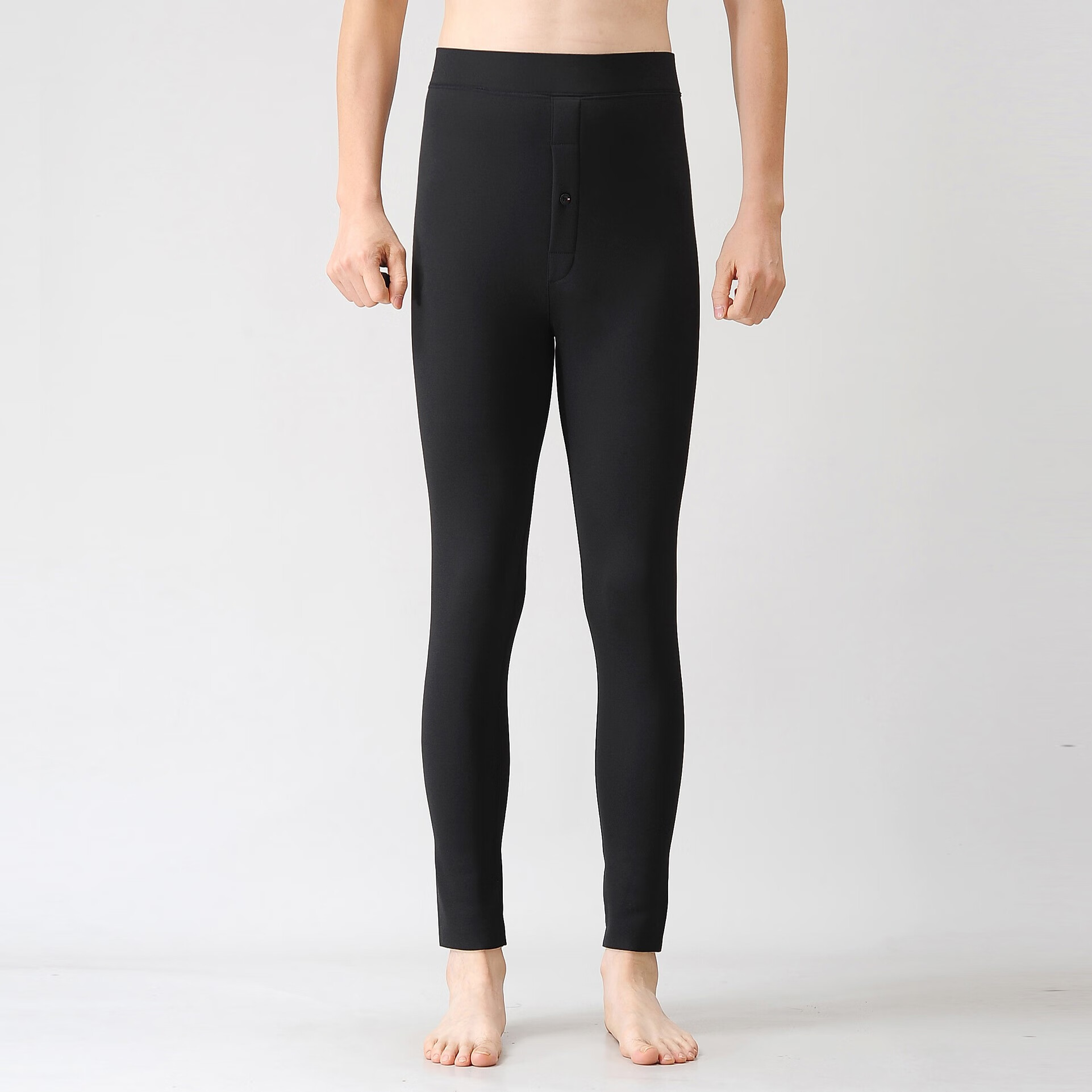 王国盾牌男士鲨鱼裤紧身冬季加绒加厚滑面紧身型机车裤东北无痕保暖