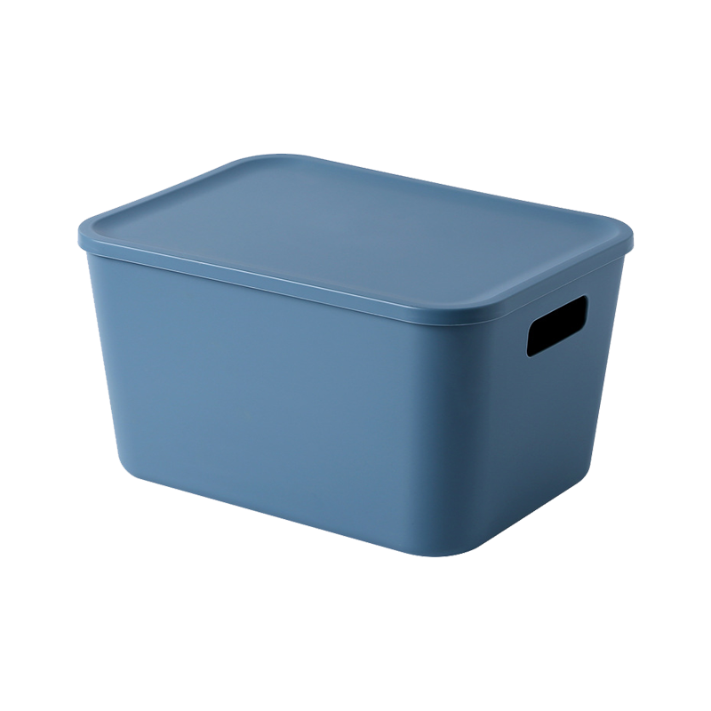 侑家良品 收纳盒桌面多用储物盒日式简约杂物整理盒小收纳箱蓝色 中号