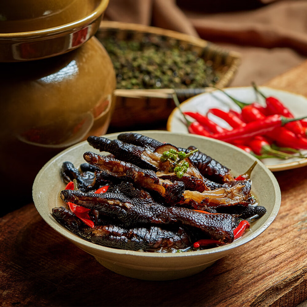 有友乌鸡无骨凤爪5袋共300克醋椒味去骨乌鸡脚脱骨凤爪即食小吃 乌鸡无骨凤爪60g*5