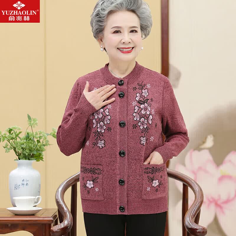 俞兆林中老年女装针织开衫奶奶装毛衣妈妈装针织外套老人衣服 YT27Z99怎么看?