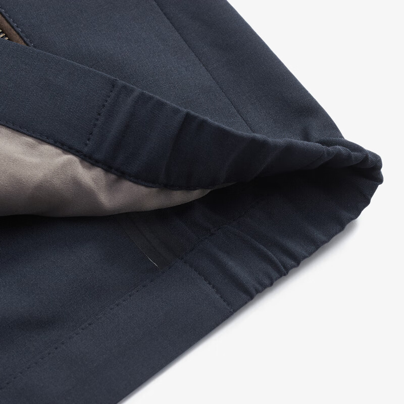 MAYOR男装秋季羊毛桑蚕丝混纺半里工艺透气立领脱卸帽单夹克 蓝色 M （170/92A）