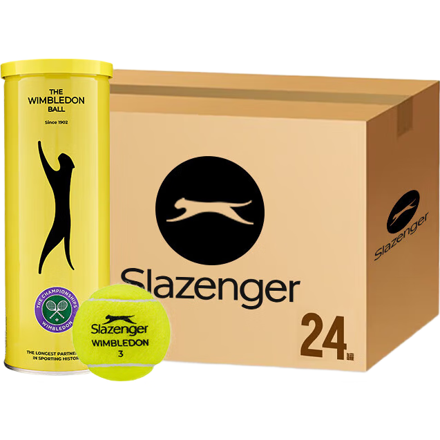 史莱辛格（Slazenger） 温网训练比赛用球3粒装铁罐整箱24筒 新包装STB340971