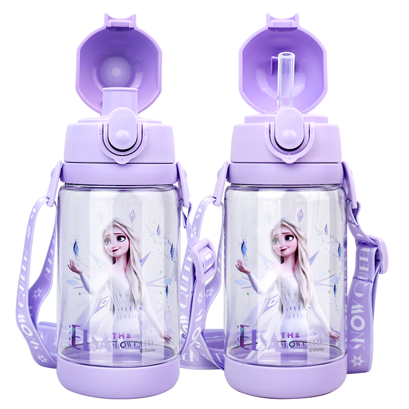 【迪士尼】公主款婴儿童水杯，520ML超大容量，双盖设计更卫生