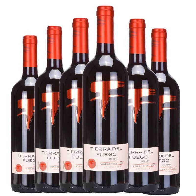 火地岛格雷曼酒庄 智利原瓶进口红酒 火地岛经典梅洛干红葡萄酒2021年份 整箱装750mL*6
