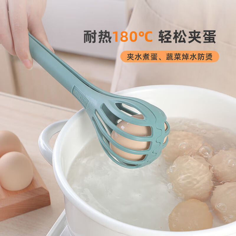 多功能打蛋器家用厨房二合一手动打蛋器搅拌器捞面捞蛋食品夹抓勺 1个-随机色