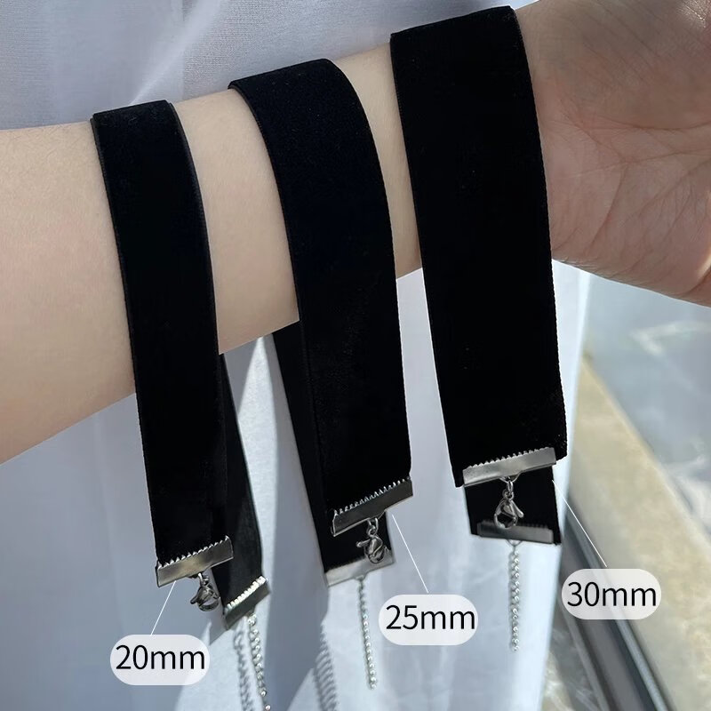 依莲妃【精选】极简复古黑色丝绒颈带项圈颈链朋克项链 0.6cm丝绒锁骨链黑色