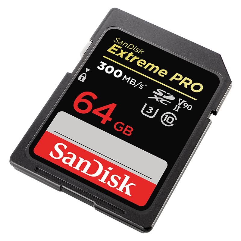 闪迪(sandisk)64gb sd存储卡u3 c10 8k数码相机内存卡读速300mb/s 写