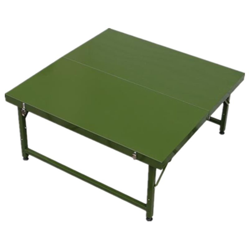 蚁伽 野战折叠桌 户外野战折叠餐桌多功能指挥桌便携式手提折叠办公桌军绿色铁桌子 1x1铁皮桌不含马扎