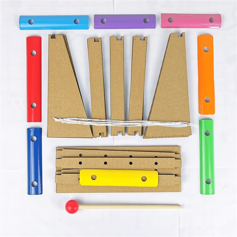 全光辰手工发明diy纸板材料包幼儿园自制弦乐器编钟八音钢琴乐器玩