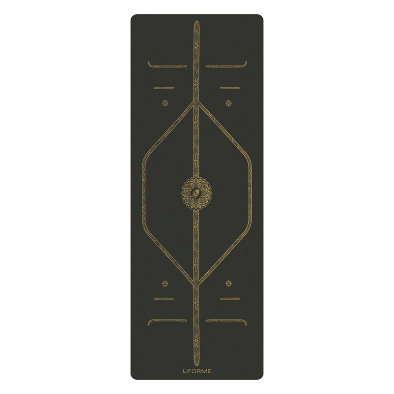 liforme瑜伽垫女天然橡胶体位线健身垫吸汗防滑土豪垫新品黑金垫 黑金垫（迷你垫） 4mm厚度